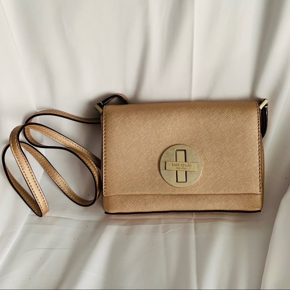 Kate Spade Silver/Pink Leather Slim Crossbody Bags